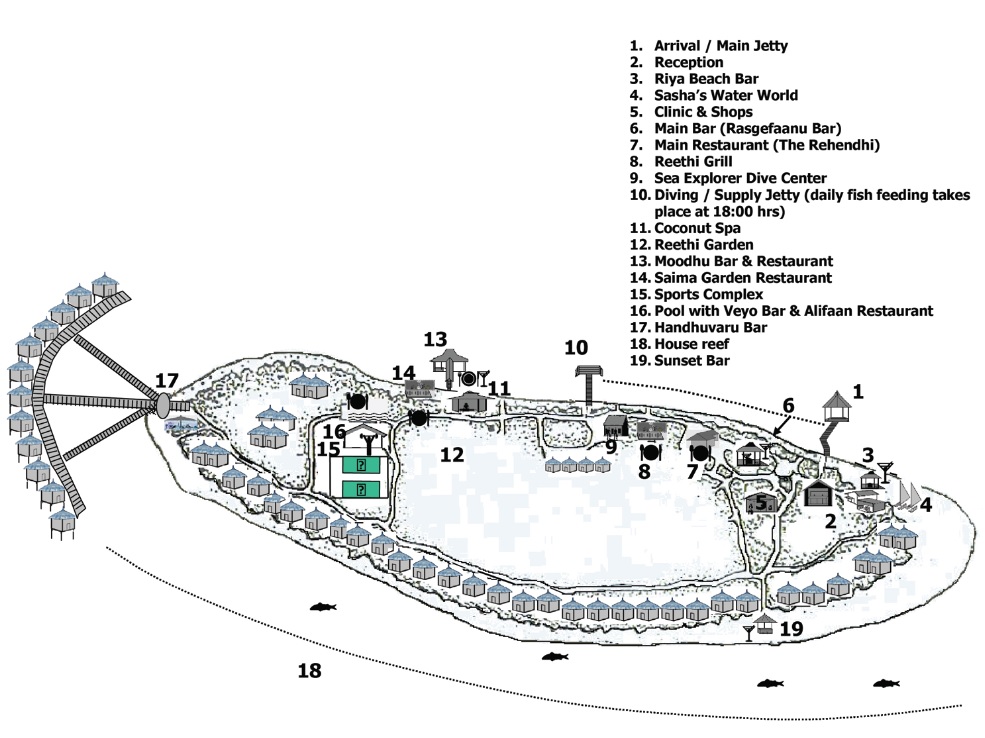 Reethi Beach Resort Malediven Delta Holidays   Reethi Beach Plattegrond 